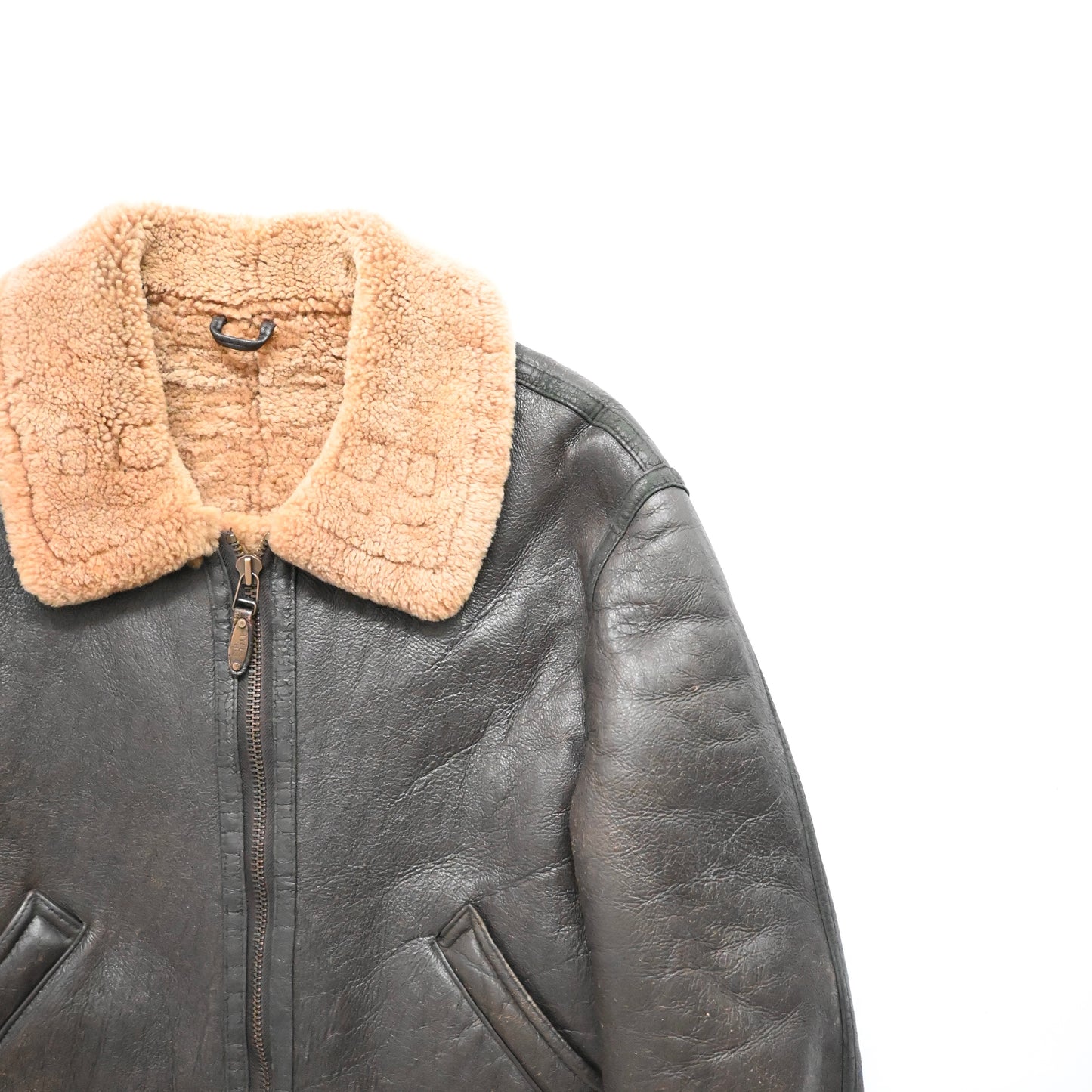 1990s stussy leather mouton jacket XXL