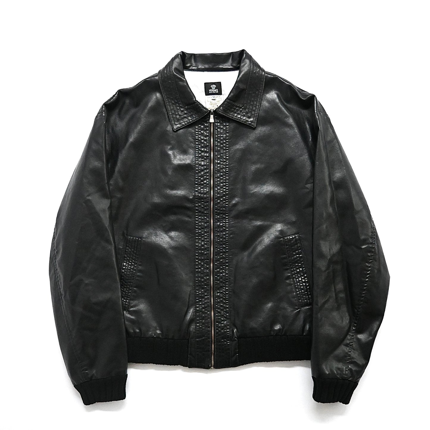 1990s versace kint docking fake leather jacket XL