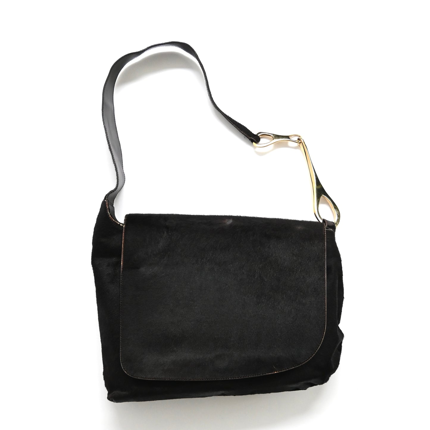 1996aw gucci gold bangle calf hair shoulder bag