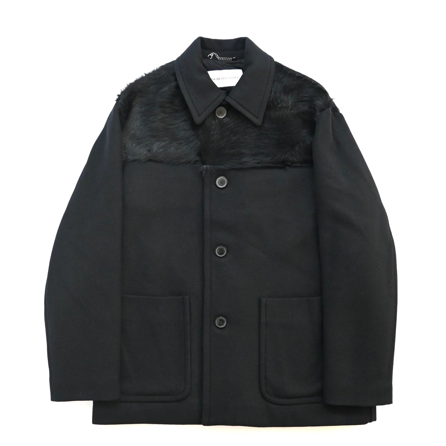 2023aw dries van noten work wear panelled wool coat M