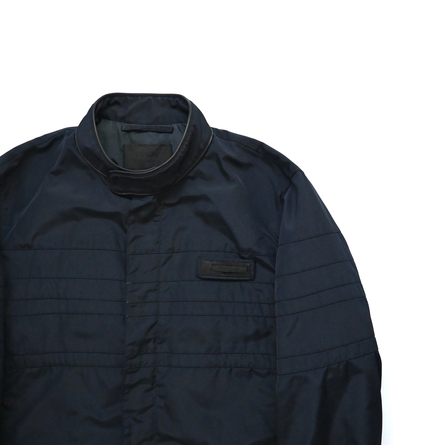 2006aw prada leather piping  nylon blouson 48