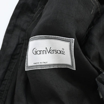 1980s gianni versace linen bomber jacket 48