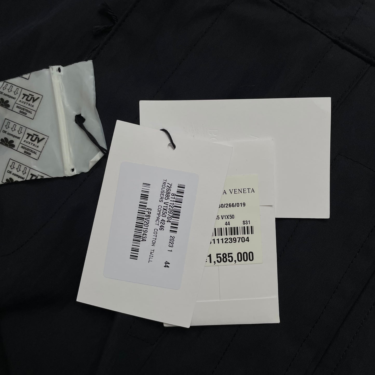 2023ss bottega veneta cotton twill cargo pants 44