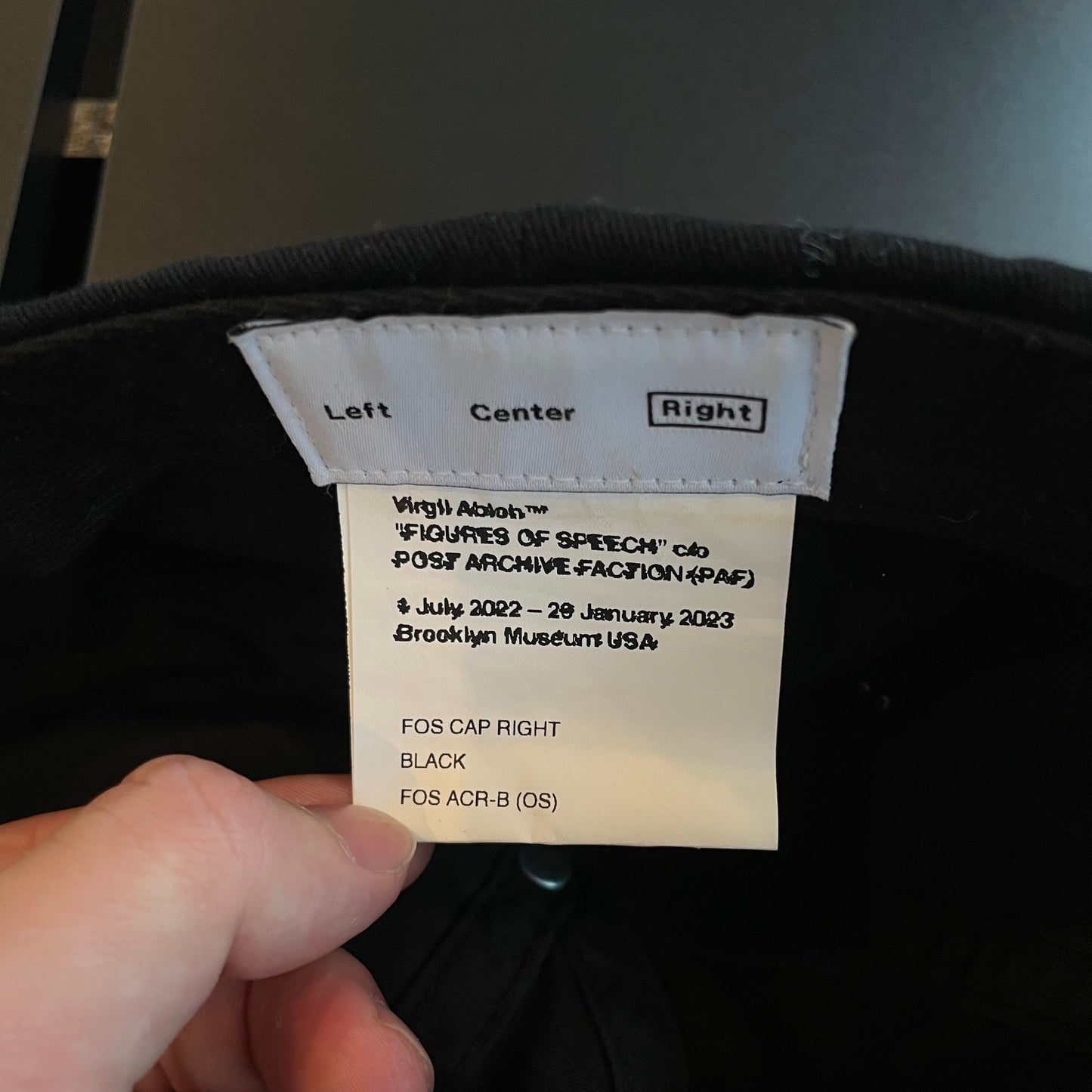 2022aw post archive faction x off-white Figures of Speech Cap