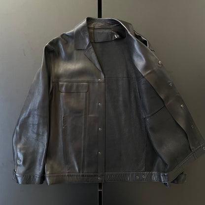 1999ss prada leather tailored blouson 48
