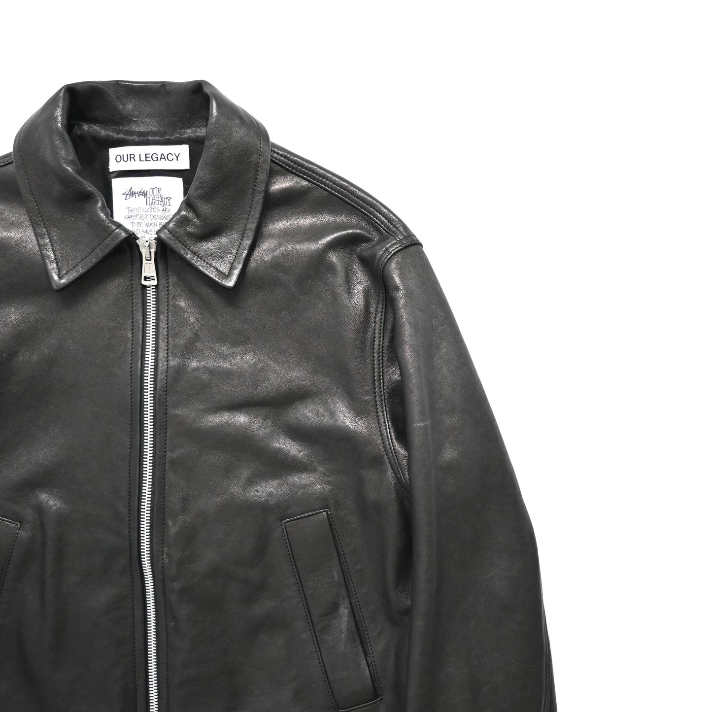 2023aw stussy x our legacy work shop blouson leather jacket L