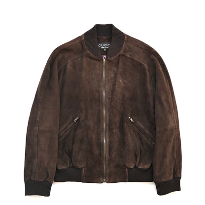 2000s gucci suede leather bomber jacket 52 by Tom ford