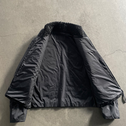 2000s prada fur docking nylon blouson 48