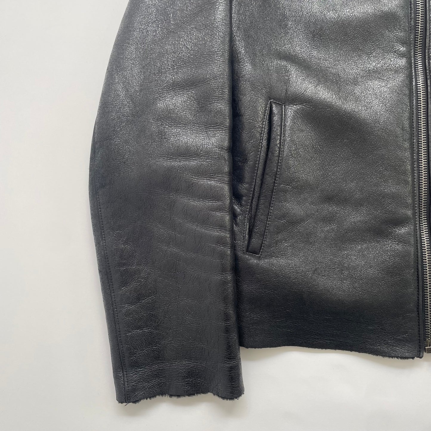 2000s prada leather mouton jacket 50