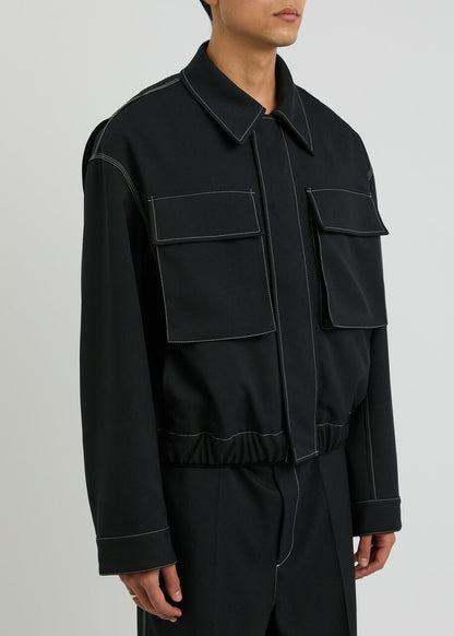 2025ss jil sander contrast stitching twill jacket 46