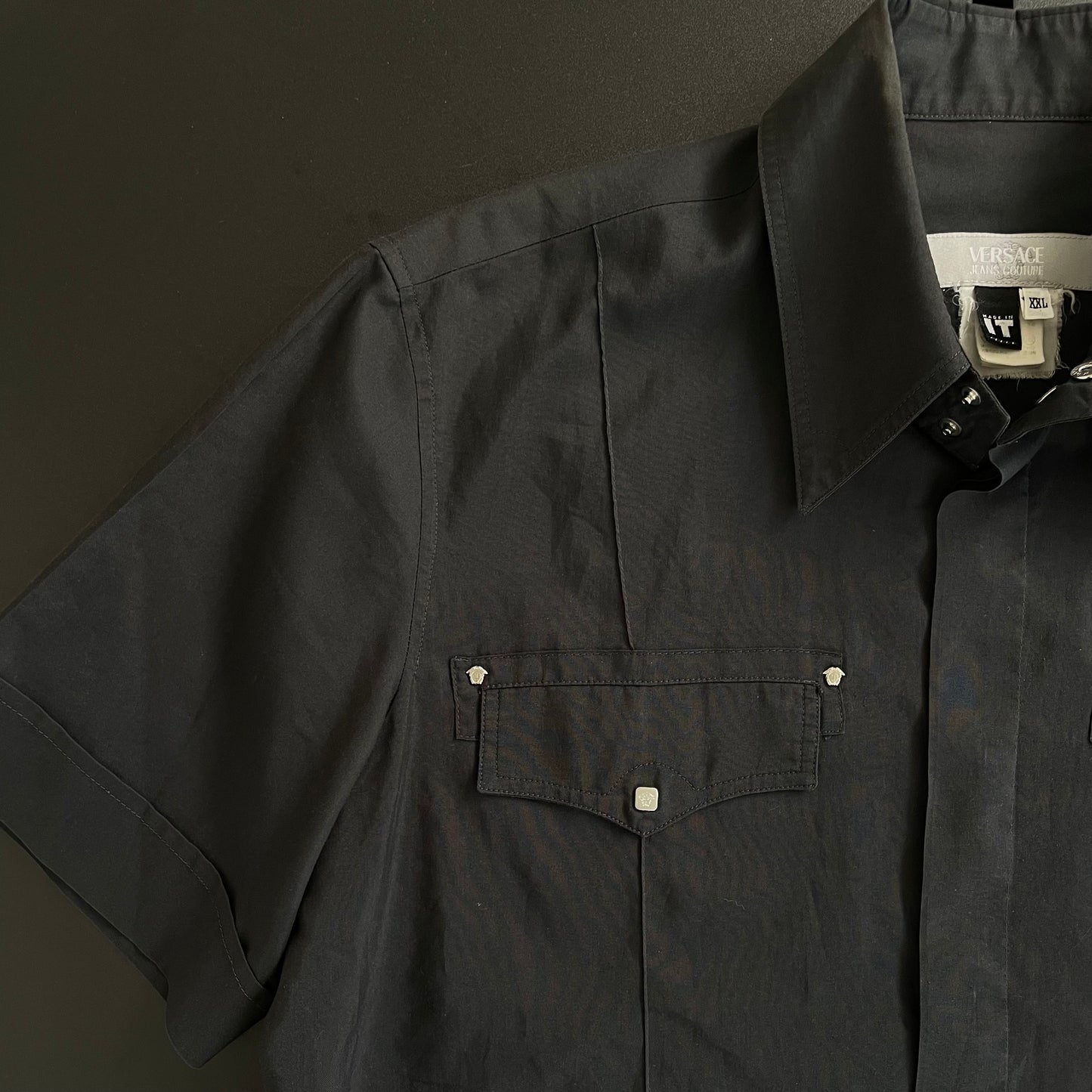 1990s versace western cotton shirt XXL