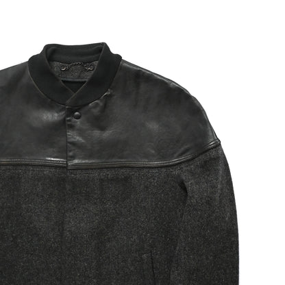 2009aw balenciaga leather docking wool ma-1 jacket 48