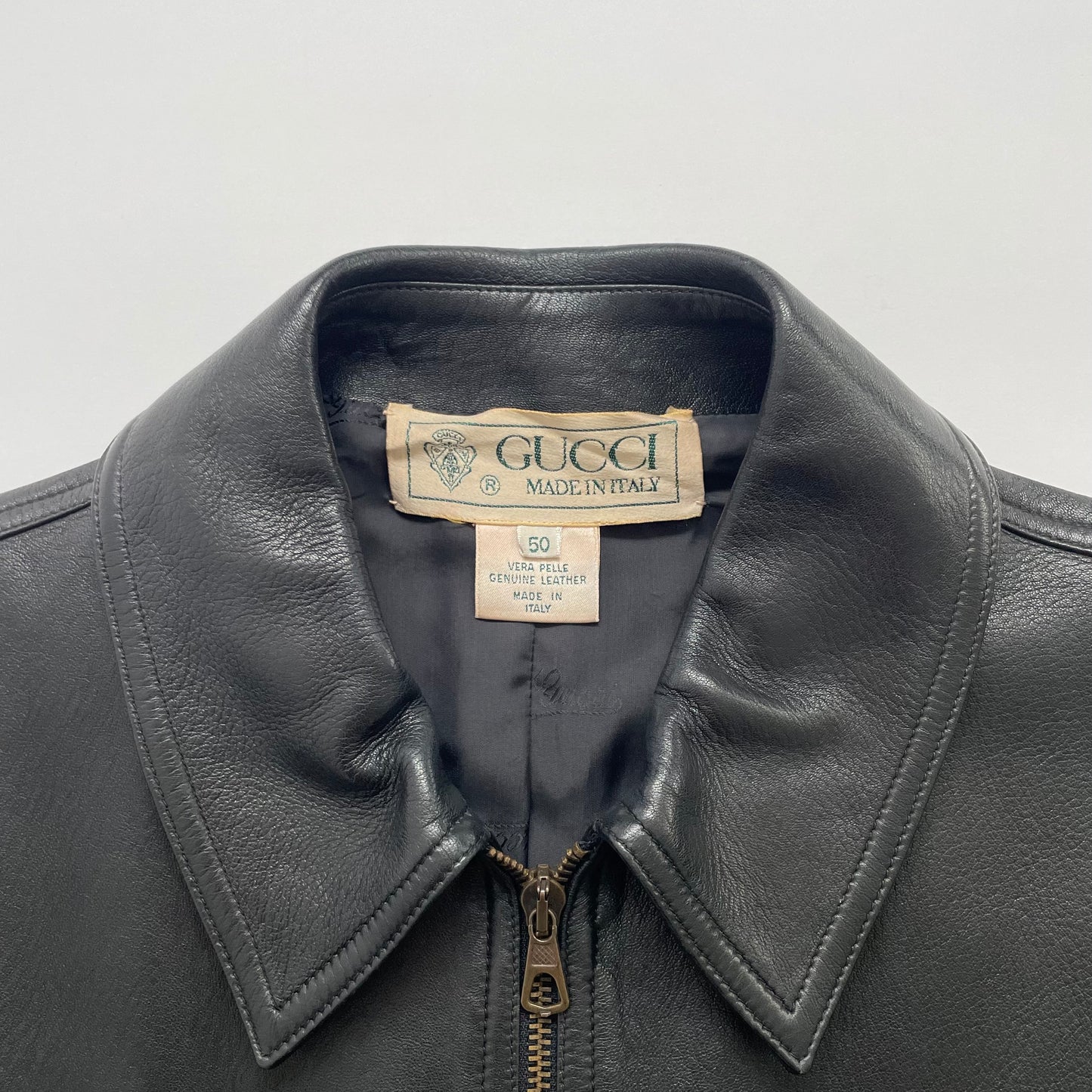 1980s gucci short leather blouson 50