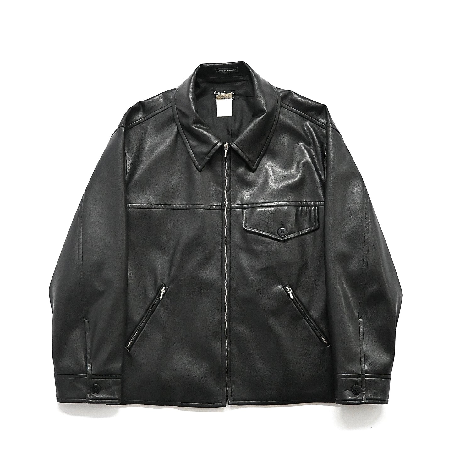 1990s agnes b homme pvc leather jacket 1