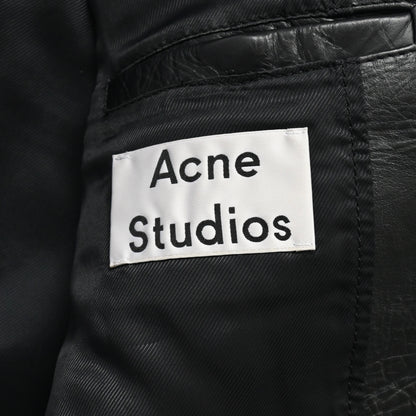 2016ss acne studios calfskin black leather jacket 48