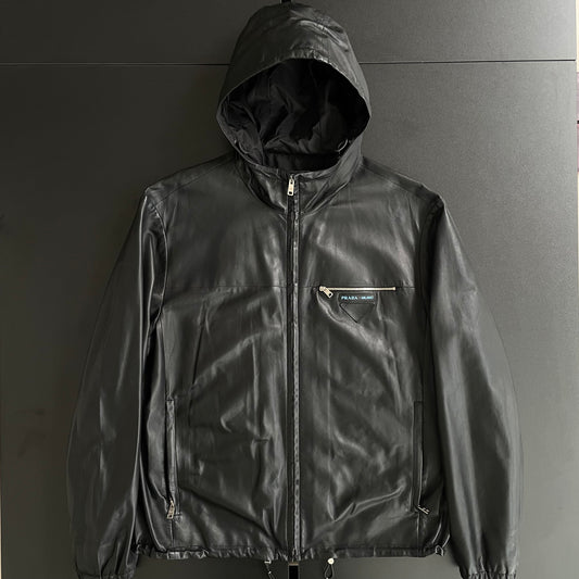 2018aw prada lamb leather hoodie 48