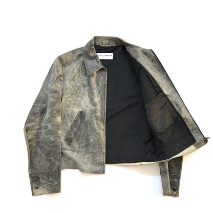 1990s dolce&gabbana vera pelle
real crushed leather jacket 54