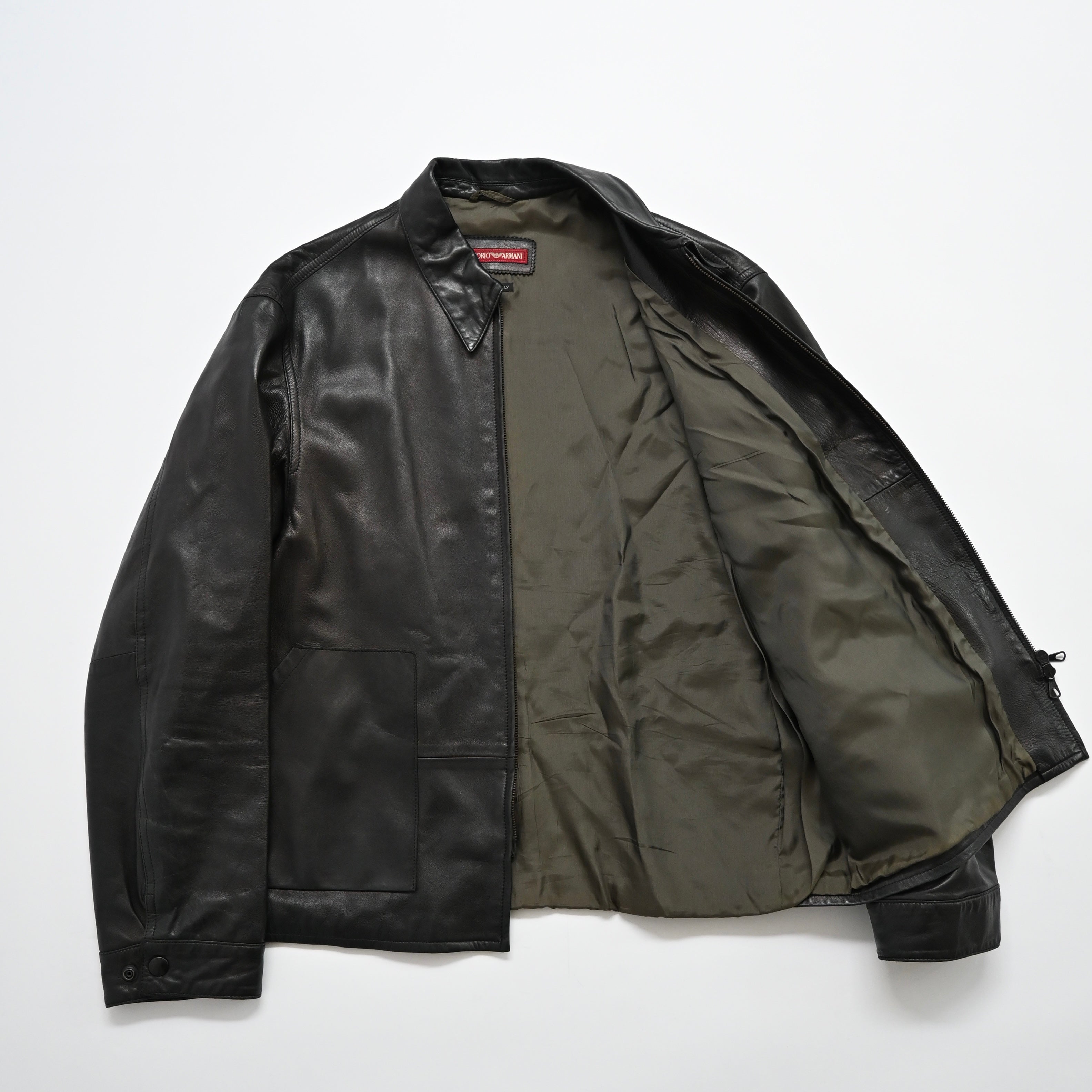 1990s emporio armani lamb leather jacket 52 – vexed_store