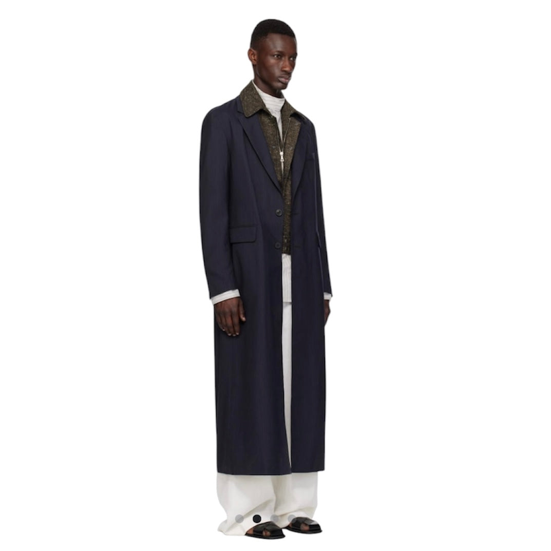 2024aw dries van noten navy wool coat L