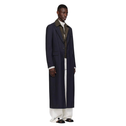 2024aw dries van noten navy wool coat L