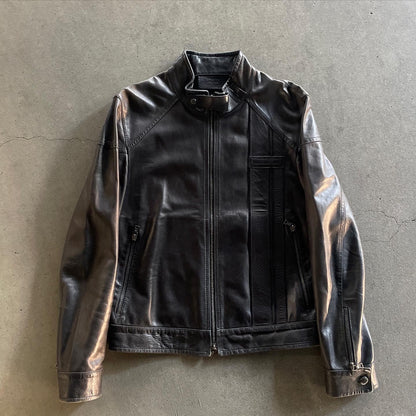 2000ss prada riders leather jacket 46