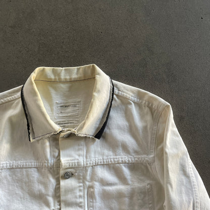 2003ss helmut lang leather sleeve denim jacket 50