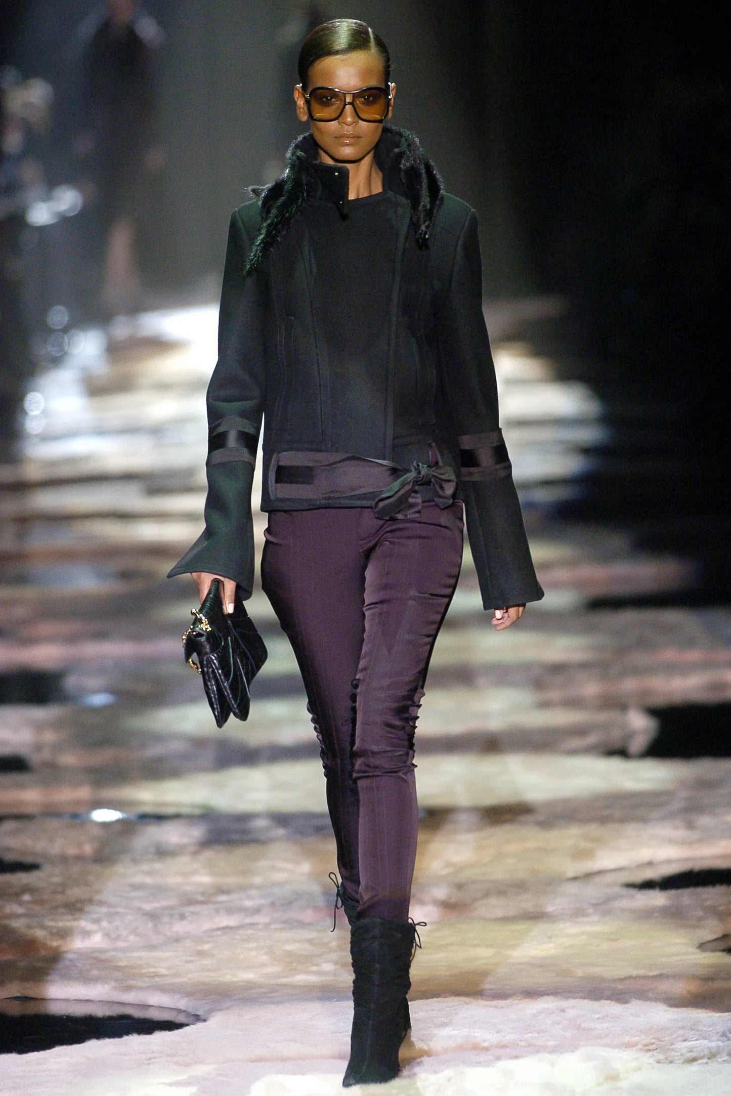 2004aw gucci asymmetric ribbon wool jacket 38 by Tom ford