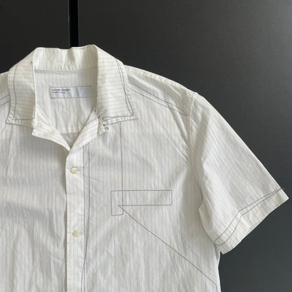 2000s hussein chalayan stripe stitch shirt 48