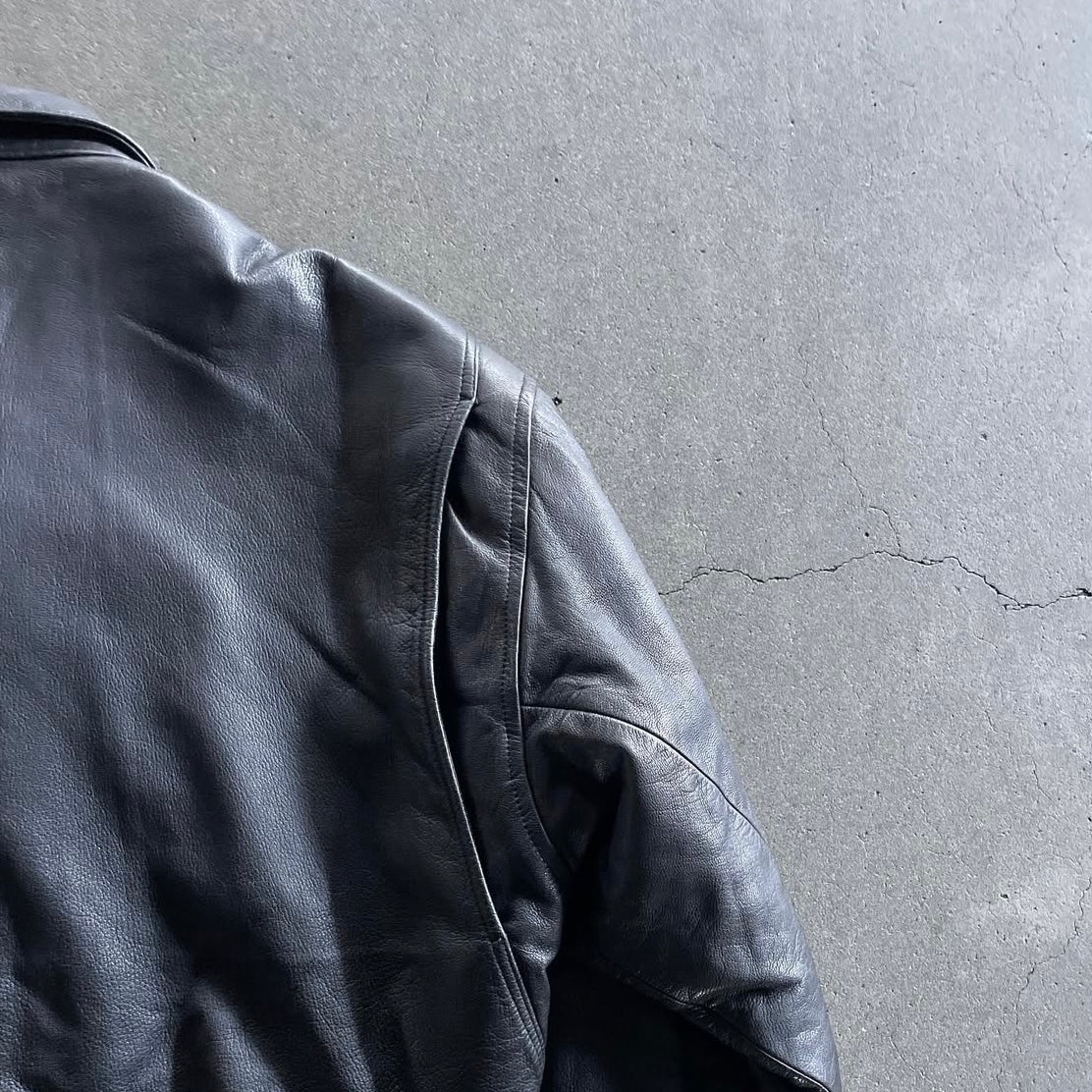 1980s comme des garcons homme leather bomber jacket M