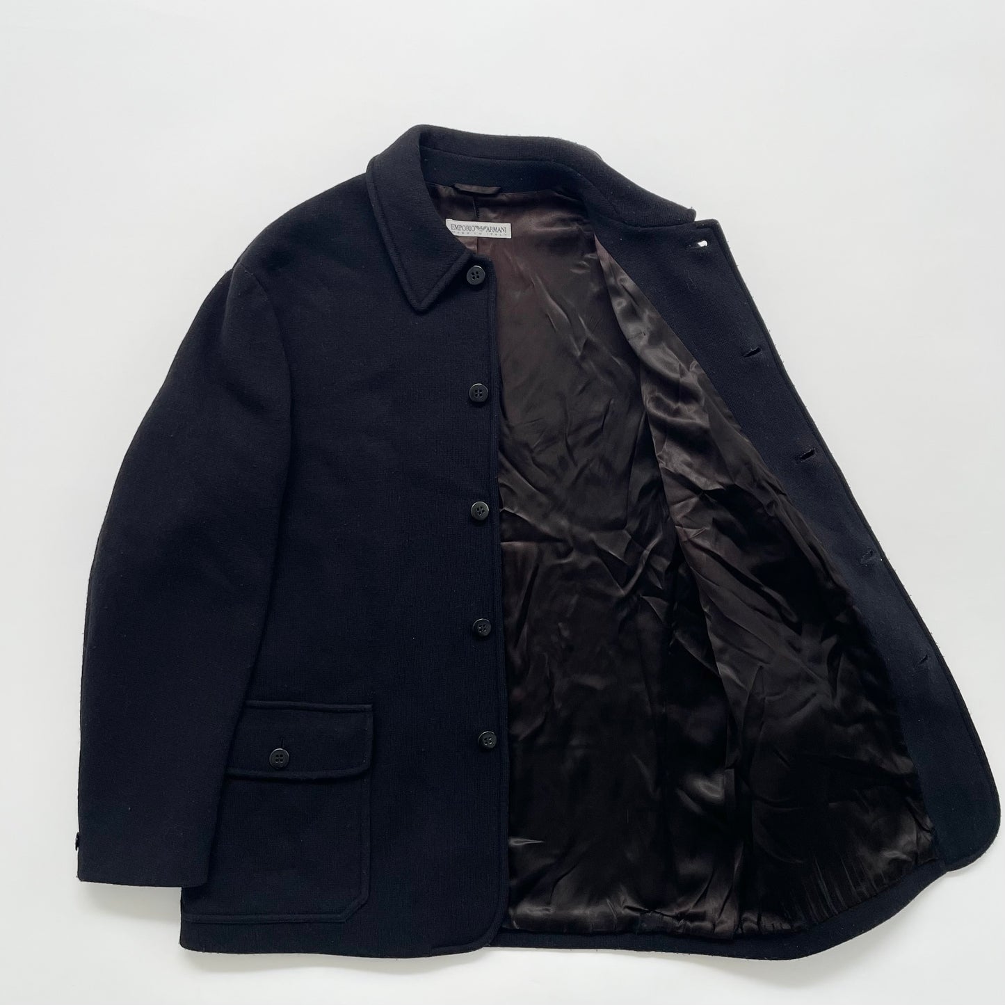 1990s emporio armani wool half coat 48