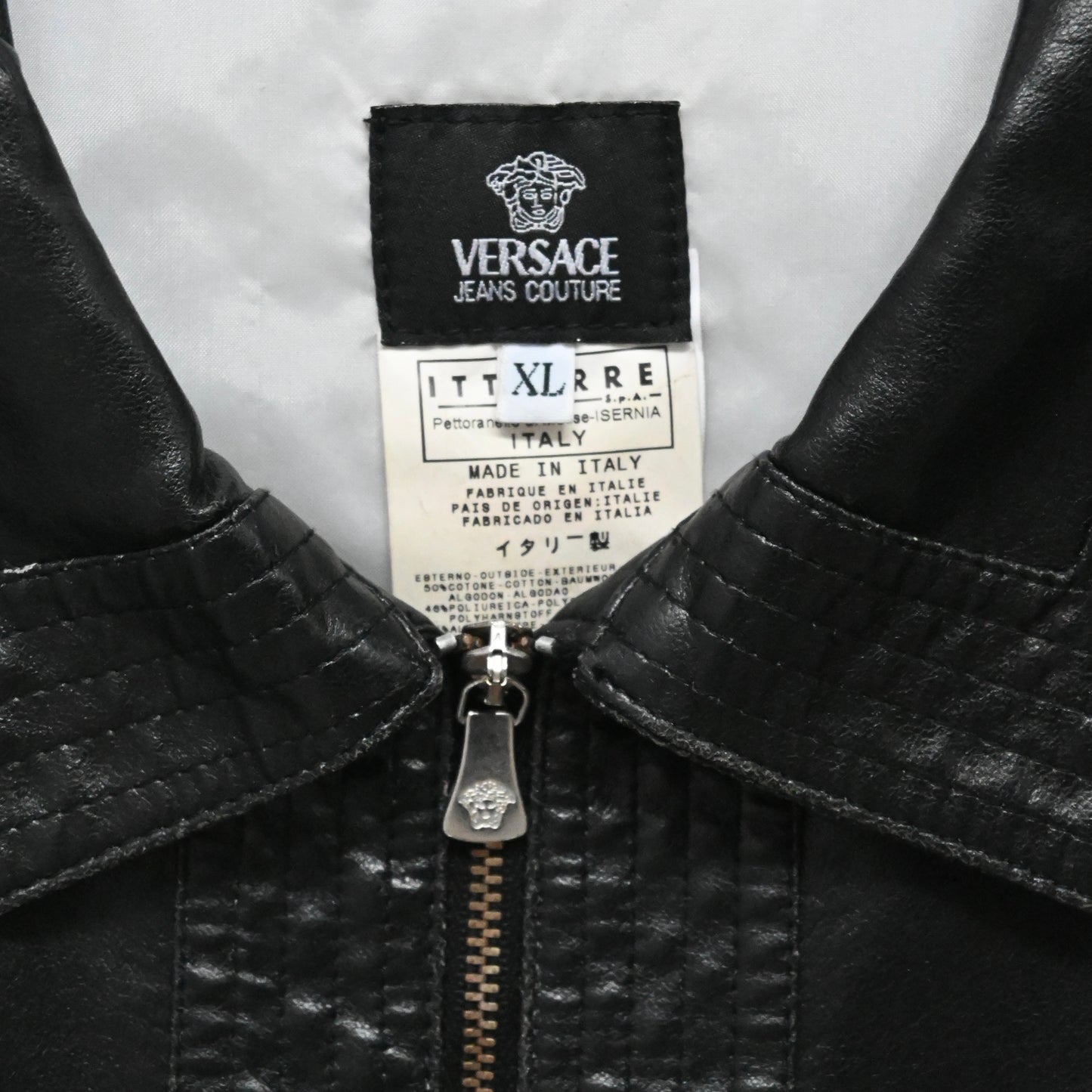 1990s versace kint docking fake leather jacket XL