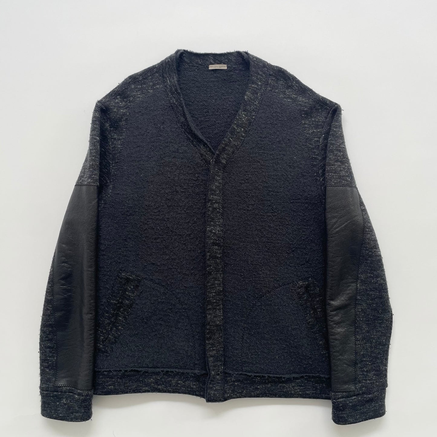 2015aw bottega veneta leather docking wool cardigan 52