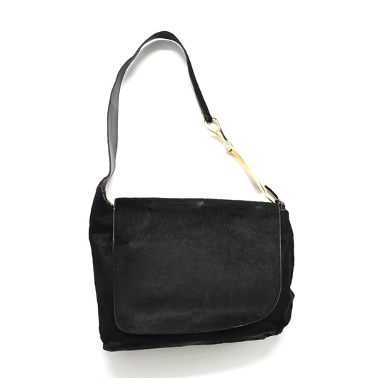 1996aw gucci gold bangle calf hair shoulder bag