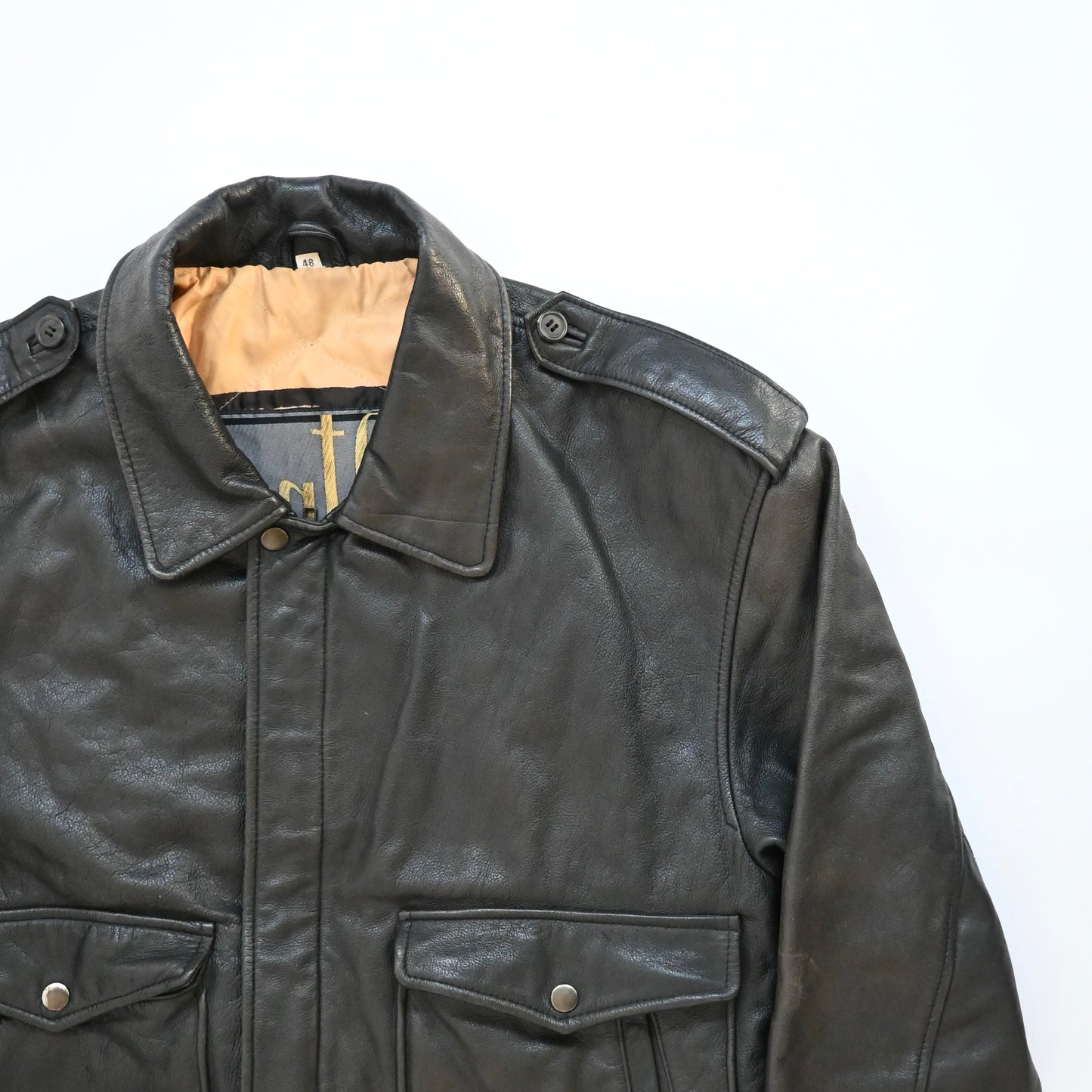1990s gianfranco ferre cow leather jacket 48