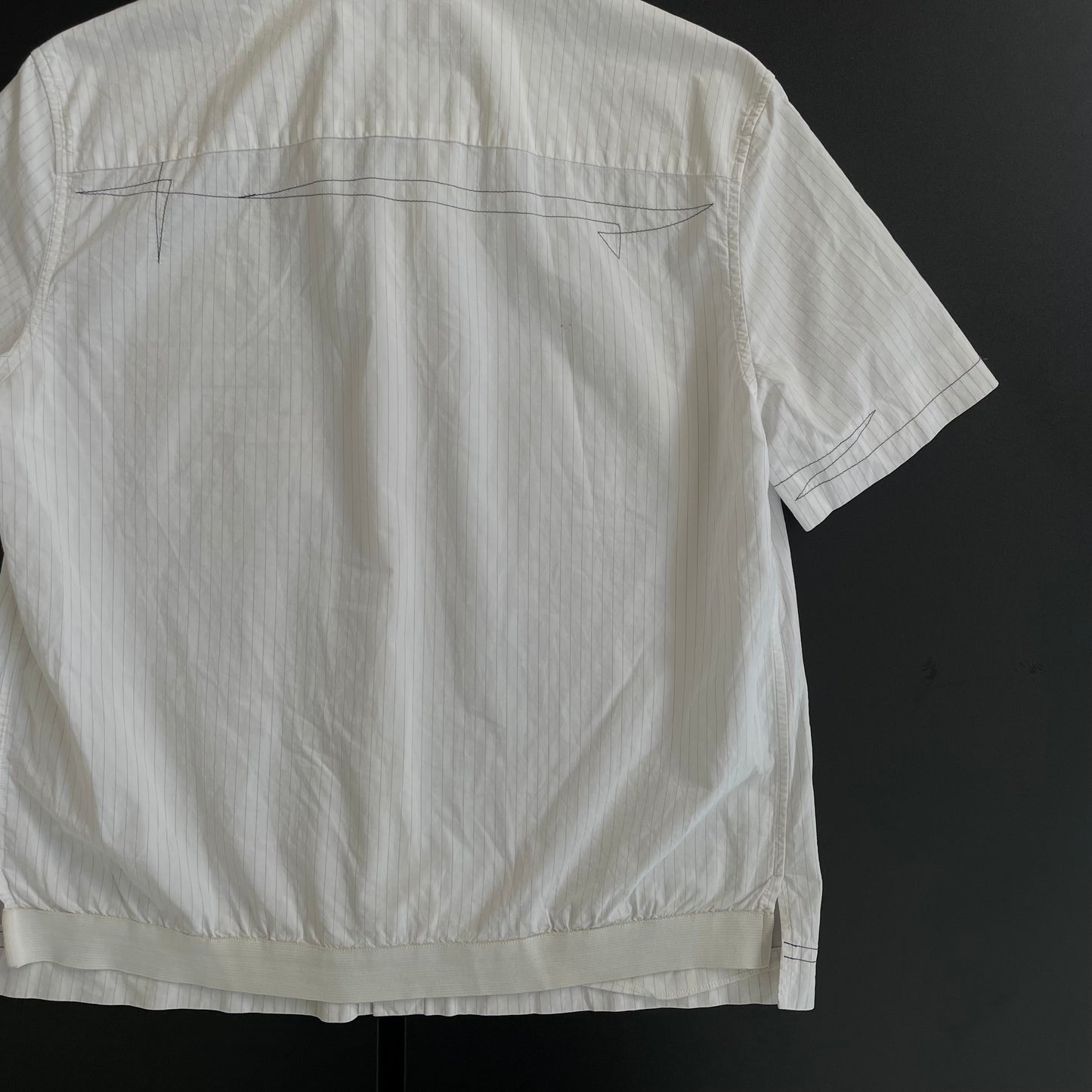 2000s hussein chalayan stripe stitch shirt 48