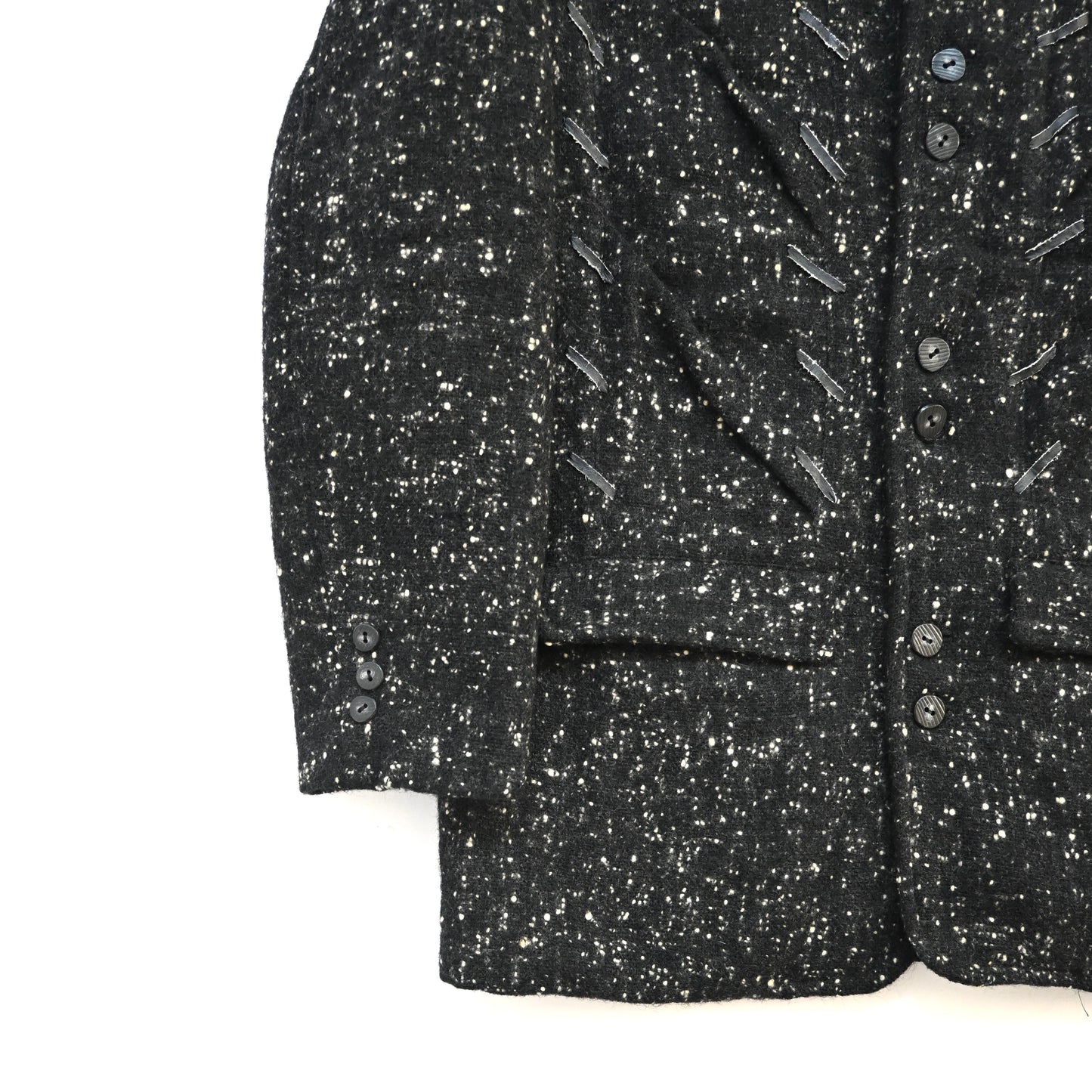 1980s arrston volaju tweed wool double button jacket M