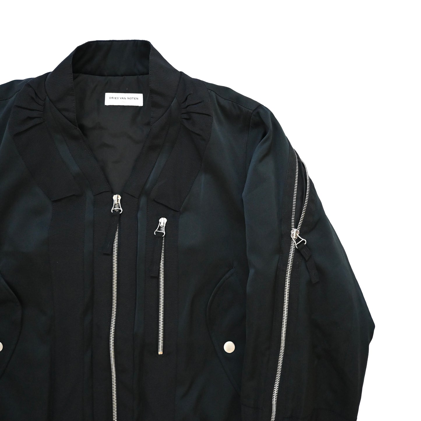 2014aw dries van noten silk back zip bomber jacket S