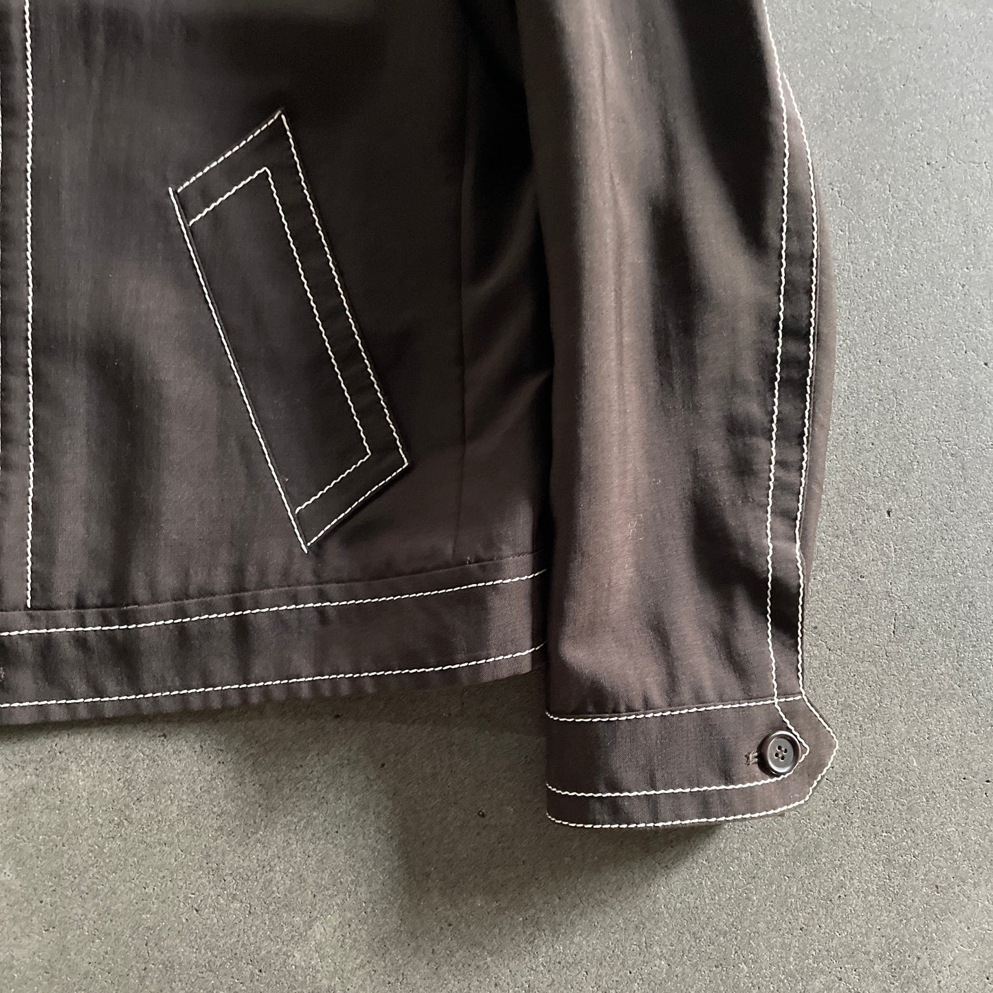 2015ss prada dark brown stitch blouson 48