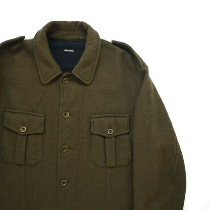 2000s miu miu wool coach jacket XL