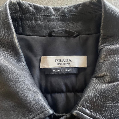 2000s prada leather docking bomber blouson XL