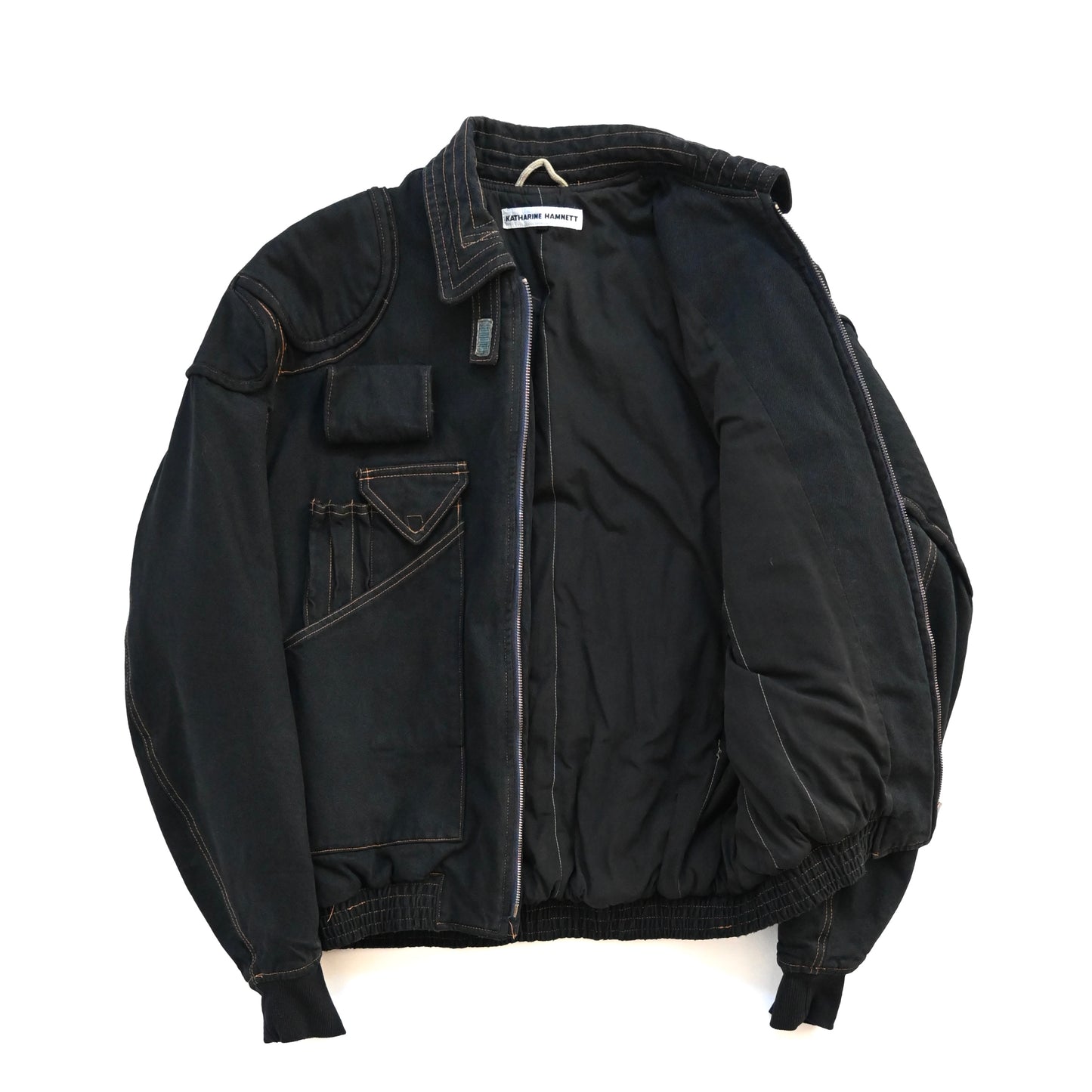 1986aw katharine hamnett denim bomber jacket M