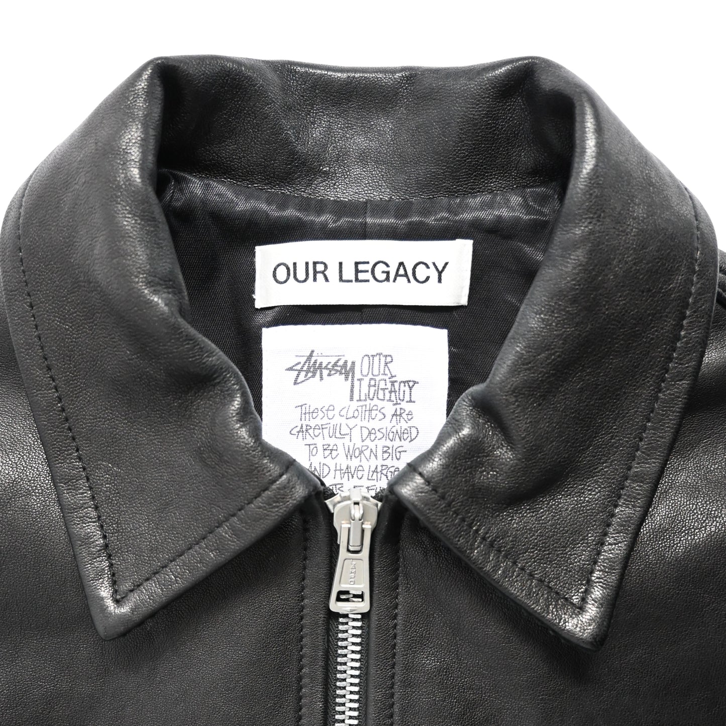 2023aw stussy x our legacy work shop blouson leather jacket L