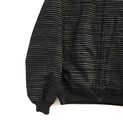 1990s gianfranco ferre stripe piping leather bomber jacket 50