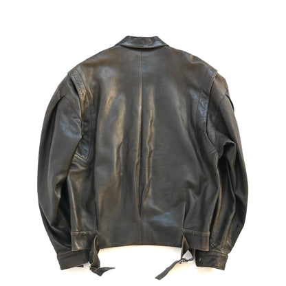 1990s claude montana lamb leather jacket 48