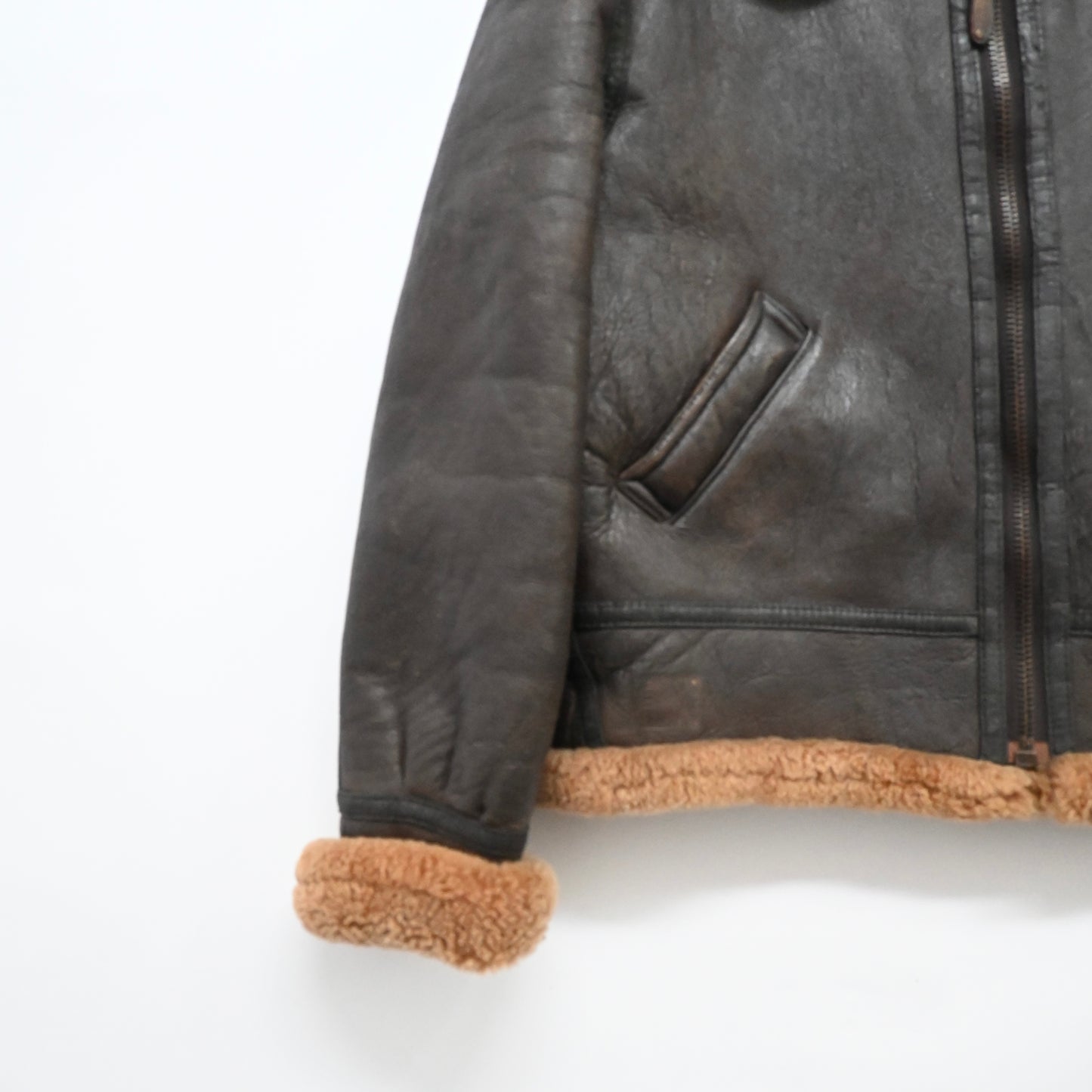 1990s stussy leather mouton jacket XXL