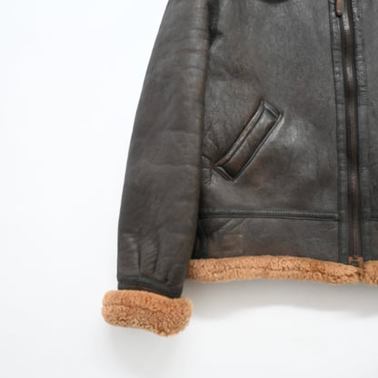 1990s stussy leather mouton jacket XXL