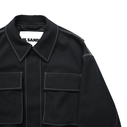 2025ss jil sander contrast stitching twill jacket 46