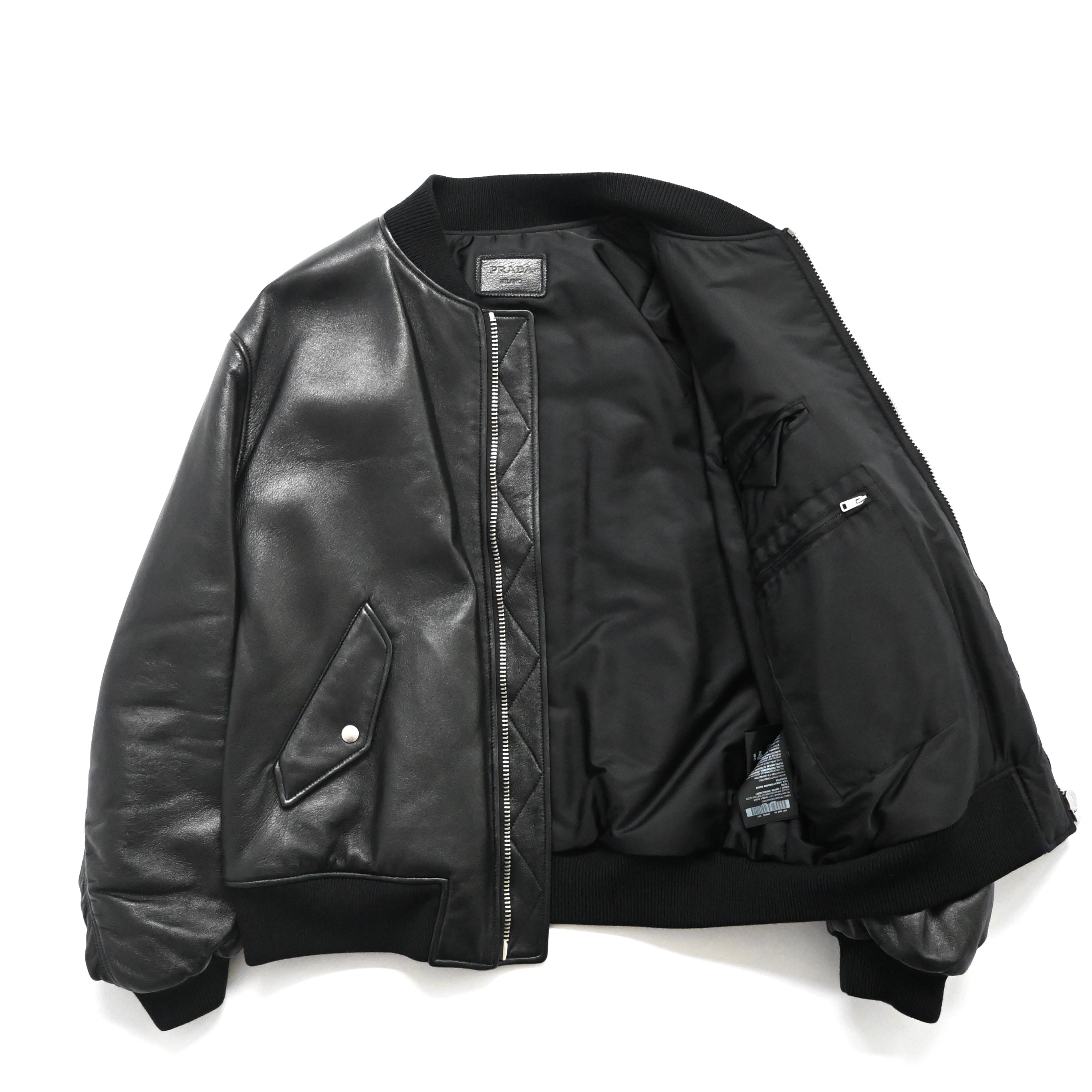 2021aw prada nappa leather bomber jacket 50 by raf simons