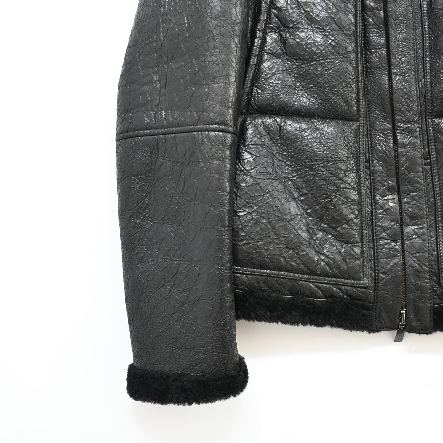 1990s gianfranco ferre lamb leather mouton jacket 48