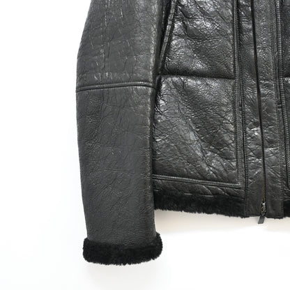 1990s gianfranco ferre lamb leather mouton jacket 48